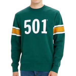Levi's Men's Standard Fit 501 Graphic Crewneck Sweatshirt Green Size Small